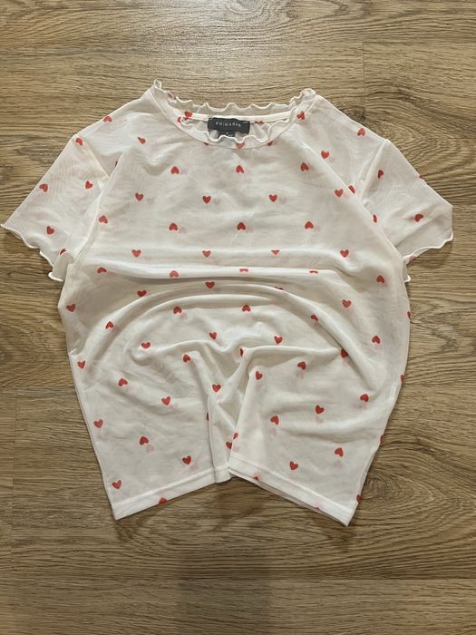 футболка - сеточка с сердечками