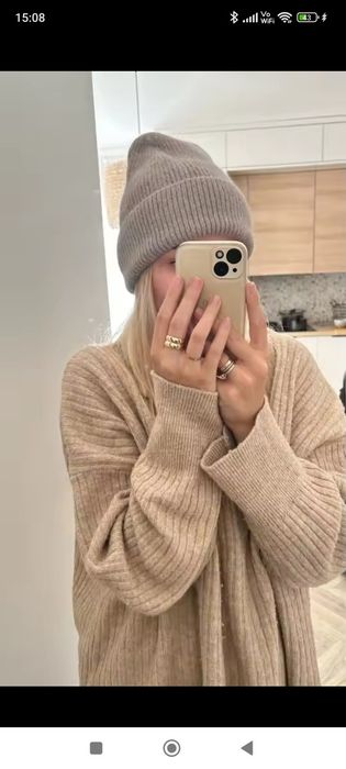 Hit Czapka Angora beanie pink róż