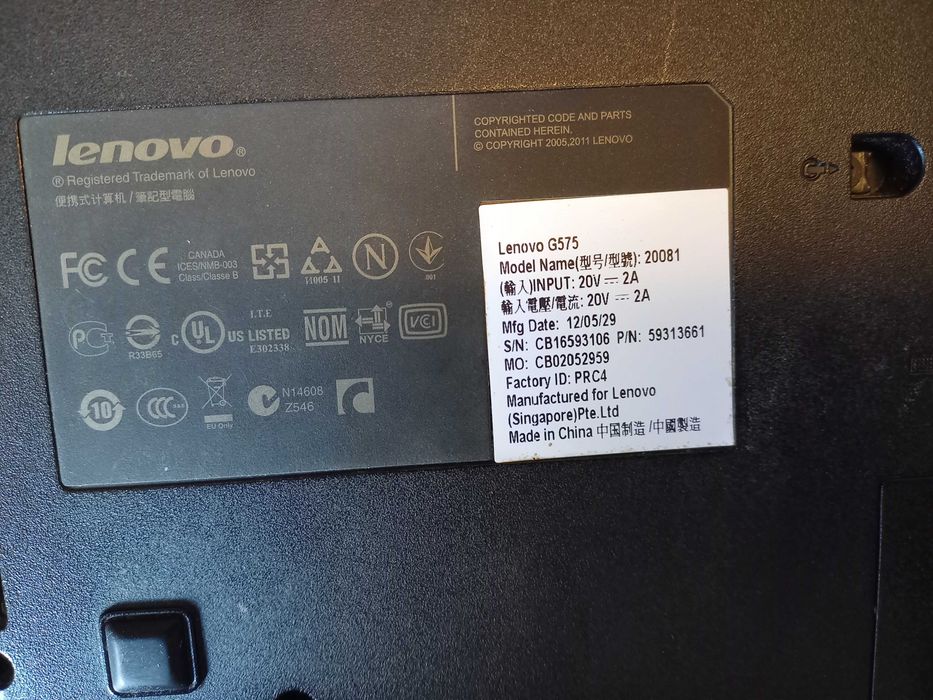 Ноутбук Lenovo G575 робочий