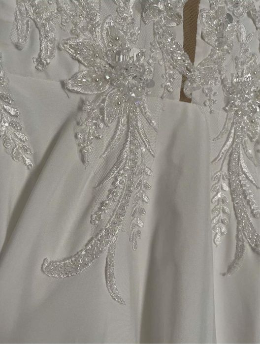 Sukienka suknia ślubna muślinowa rozmiar 38 M ecru zwiewna boho