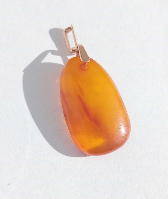 Підвіс кулон Золото 583 проба. Зірочка. 7ЯК. Янтарь бурштин СССР