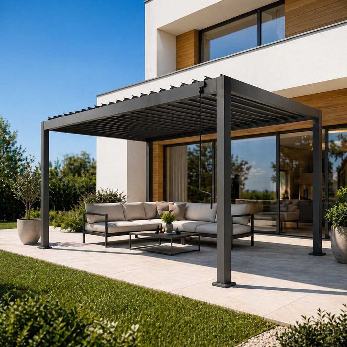 Pergola ogrodowa tarasowa Silver Garden ORIGIN 3×3 m Anthracite