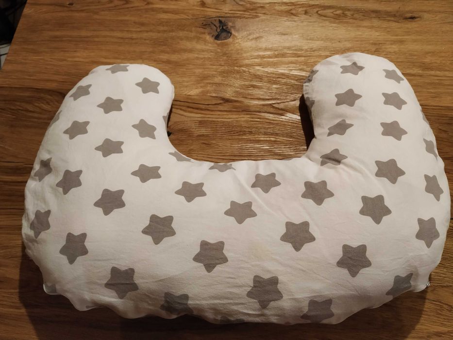 Rogal do karmienia dzieci szaro biały, bawełniany