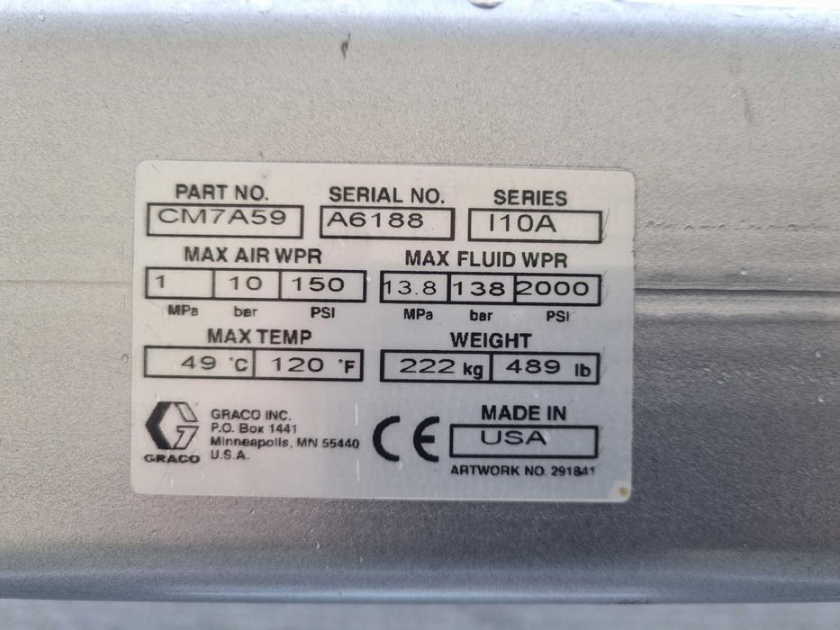 Graco D200 do rozładunku wyciskania beczek  Netto 9000