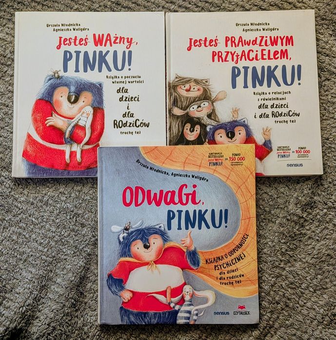 Trzy książki o Pinku: jesteś ważny, odwagi i jesteś prawdziwym przyjacielem