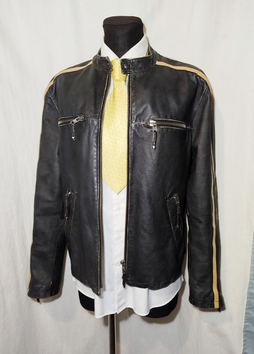 Куртка кожаная мужская River Island р. L-XL