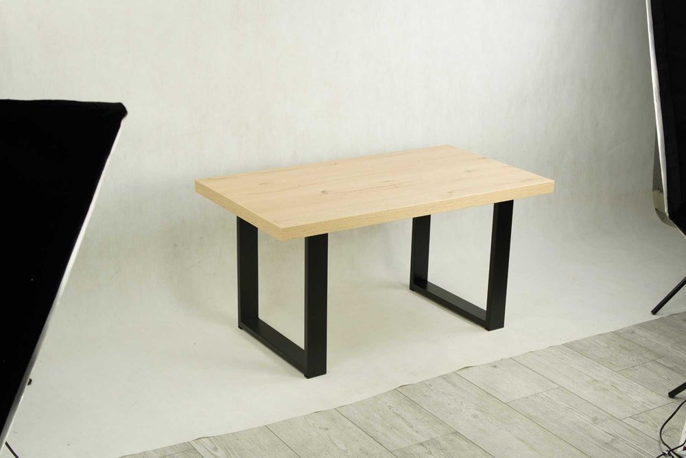 STÓŁ LOFT DO SALONU jadalni kuchni - Metalowe Nogi + Blat - prosty, solidny