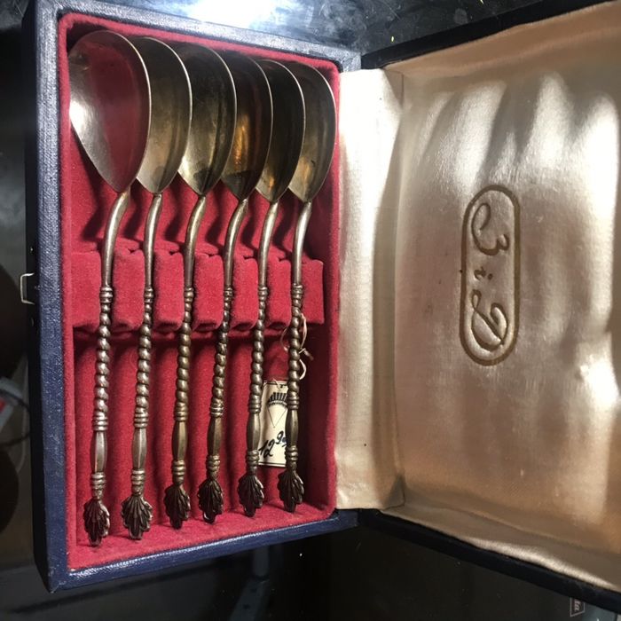 Набор серебряных ложек 875 пробы