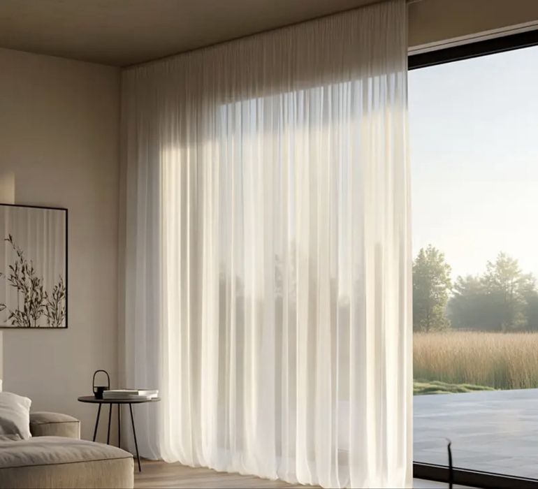 Штори тюль комплект НАТУРАЛЬНИЙ ЛЬОН