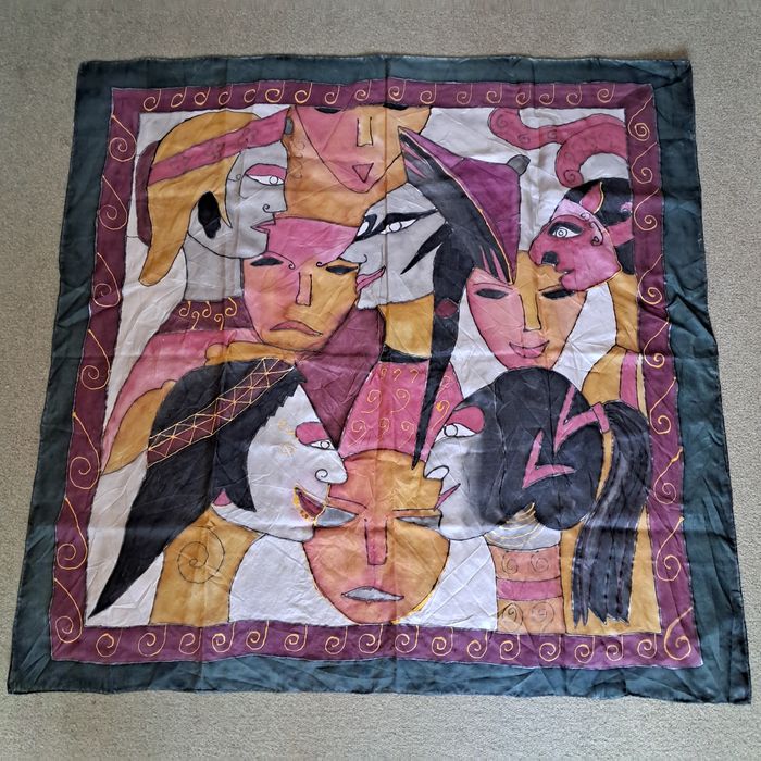 Chusta, apaszka, szal,  jedwab naturalny 86x88