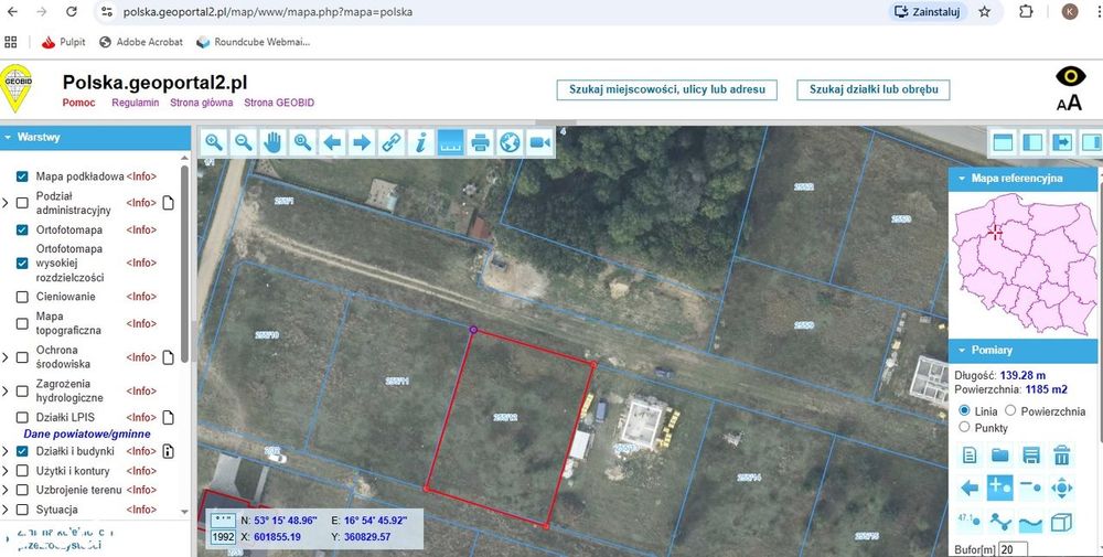 Na sprzedaż działka budowlana  spokojna okolica, blisko jeziora i lasu