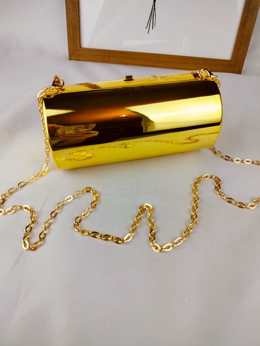 Nowa złota kopertówka beczułka nietypowa oryginalna modna