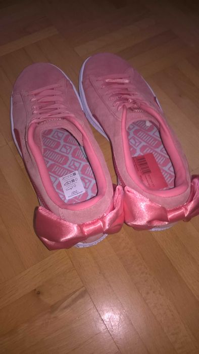 Buty Oryginalne damskie PUMA Nowe z kokardkami Różowe, Polecam