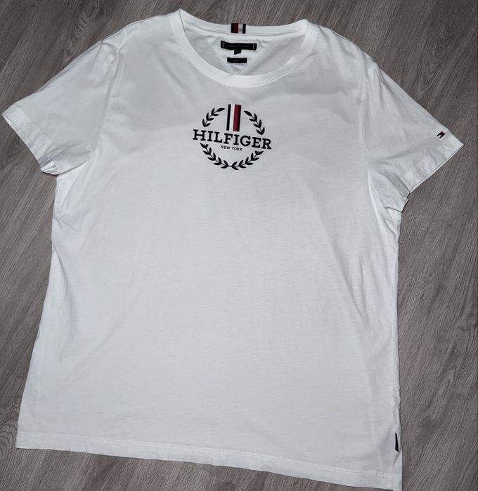 Tommy hilfiger Xl-xxl оригинал белая футболка поло,томми хилфигер,біла футболка поло чоловіча томмі хілфігер