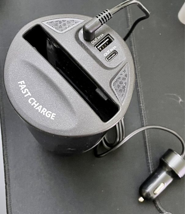 Carregador auto wireless e usb-c de isqueiro