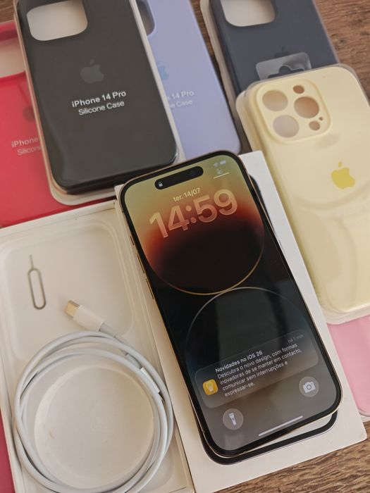 iPhone 14 Pro 6.1" 128GB Gold  Bom estado  Aceito Retomas