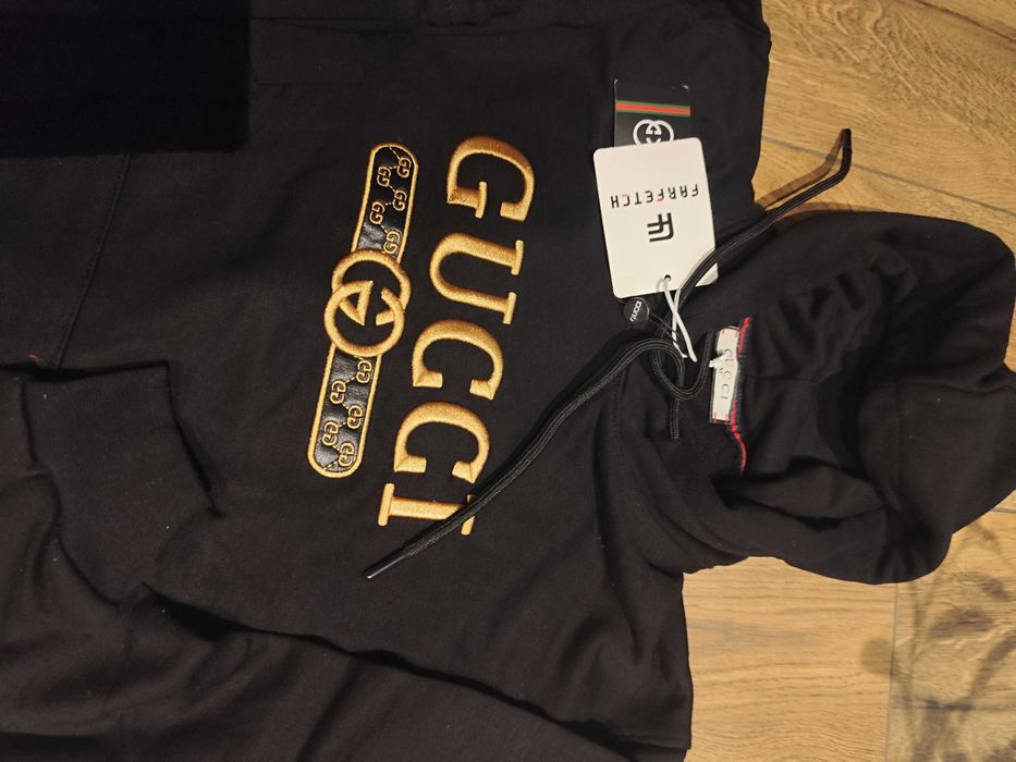 Nowy dres męski Gucci M spodnie bluza kangurka kaptur