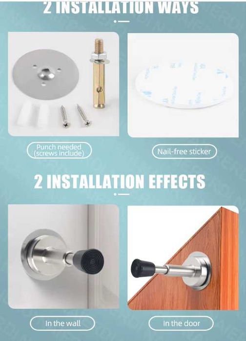 Регульований стопер для дверей | Настінний обмежувач-відбійник