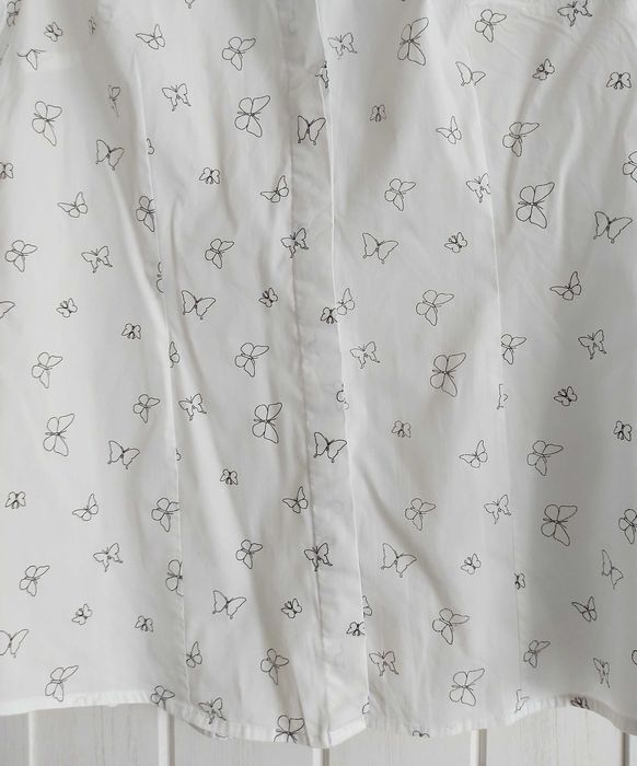 Koszula z długim rękawem, biała w motyle, MOHITO, rozm. 36