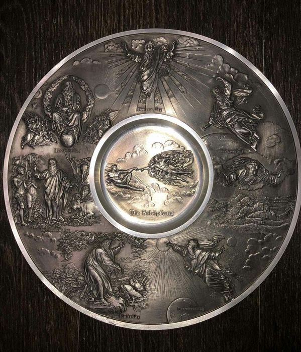 Тарелка олово, 28 см.