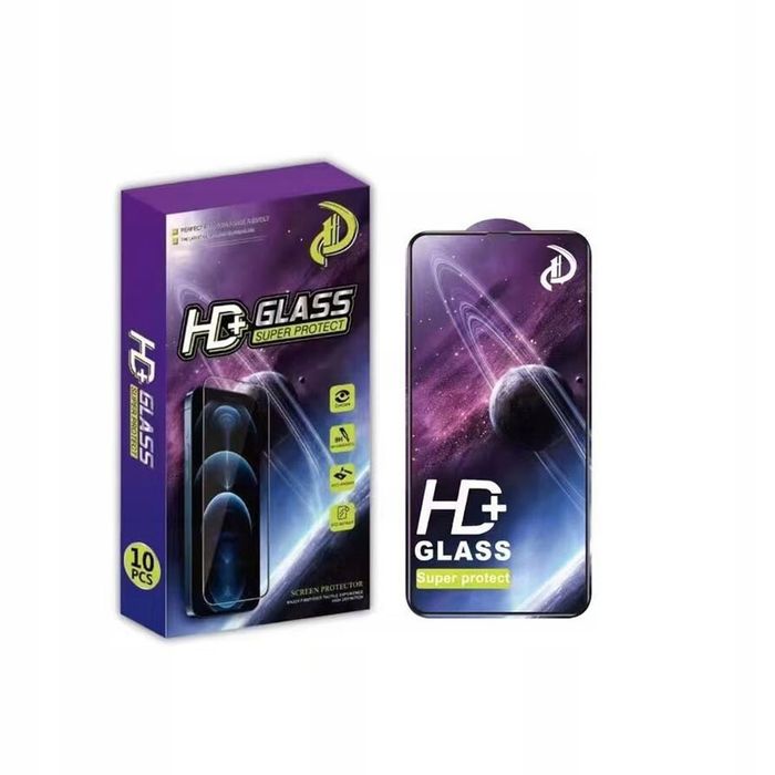 Szkło hartowane 9D do iPhone 15 6,1" / 16 6,1" czarna ramka 10w1