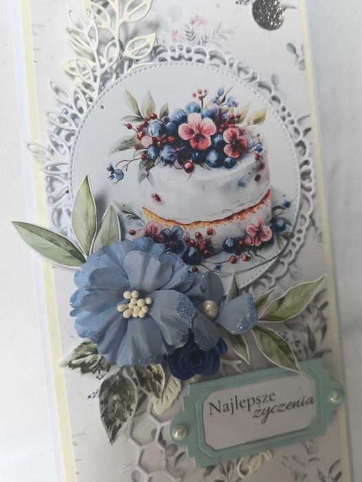 Kartka okolicznościowa handmade DL z pudełkiem prezent