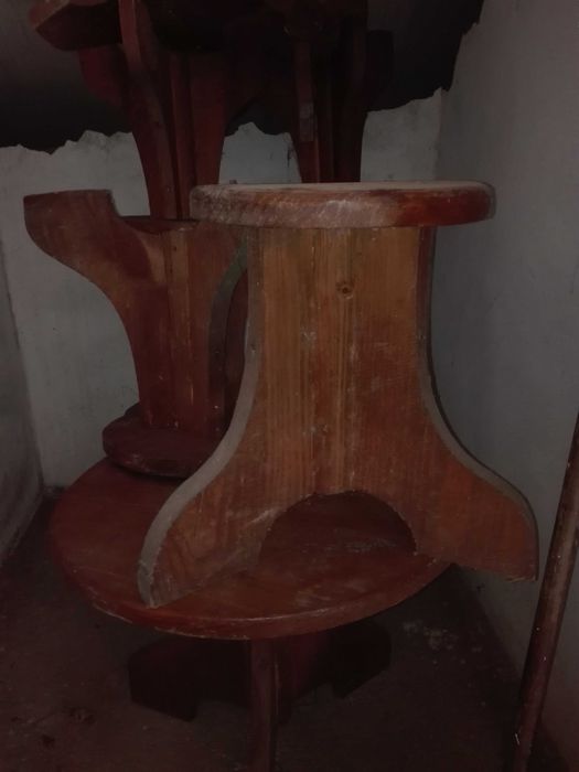 Set consisting of a table and four benches, handmade.64584747964545121