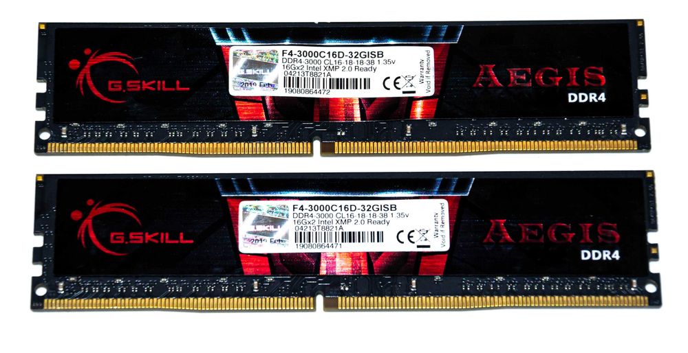 RAM G.Skill Aegis 32GB 2X16GB DDR4 3000MHz CL16 1.35V