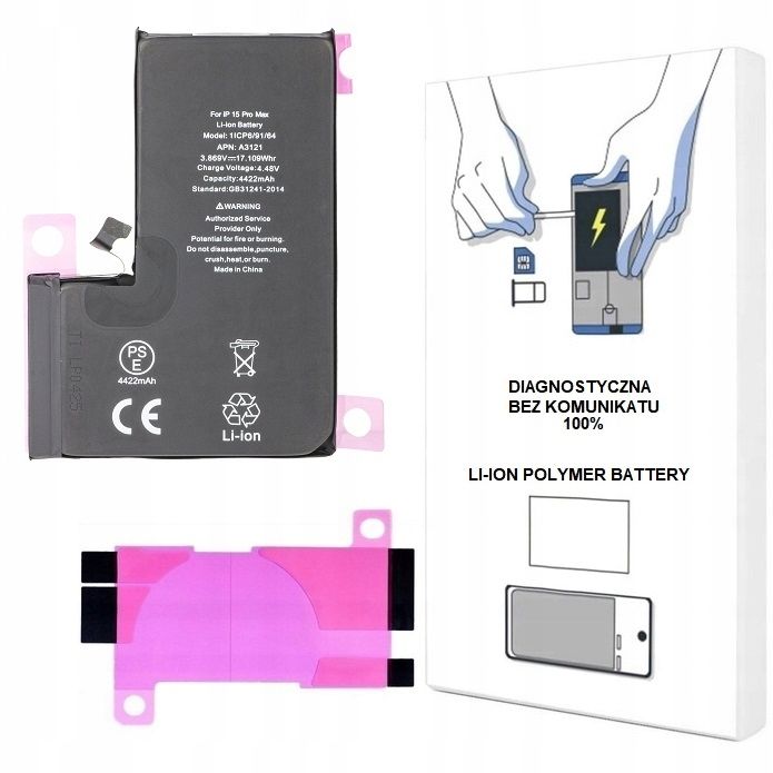 bateria do iphone 15 pro max 4422 mah diagnostyczna bez komunikatu