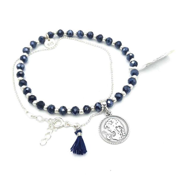 Bransoletka srebrna 925 z kamieniami NOWA