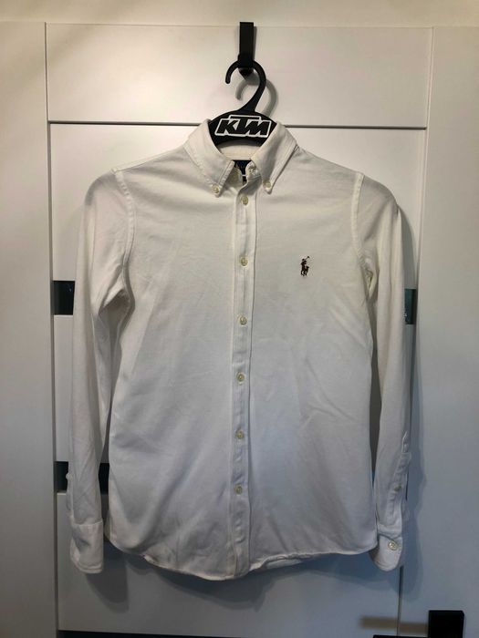Biała gładka koszula z długim rękawem Polo Ralph Lauren rozm. S
