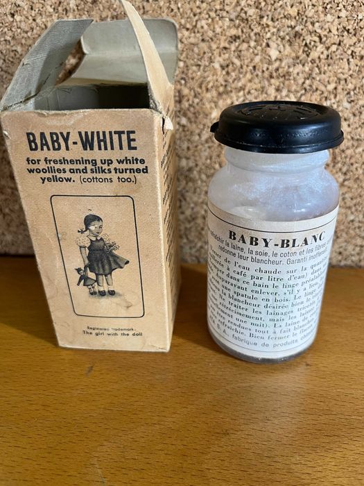Baby-Blanc Baby-White, muito antigo branqueador suíço para roupa