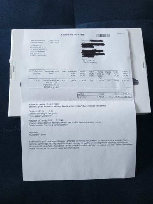 Tablet Galaxy TAB A9+5G