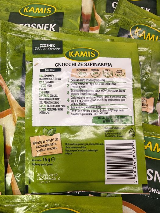 10 x Kamis Czosnek granulowany mielony w całości 16g