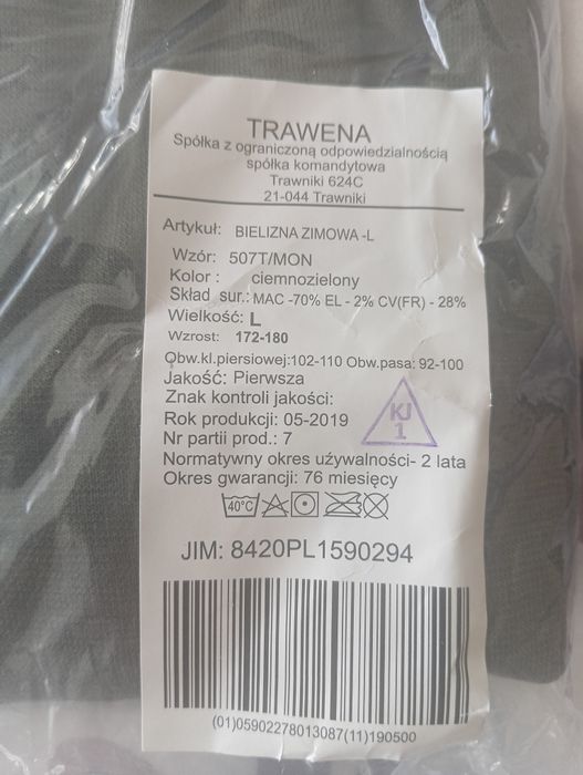 Bielizna zimowa -L