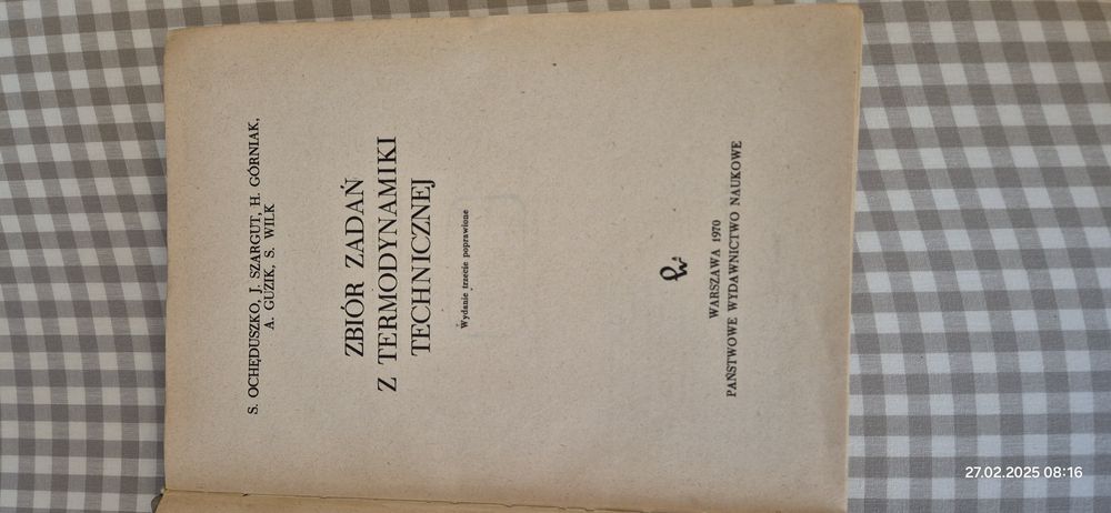 Zbiór zadań z termodynamiki technicznej