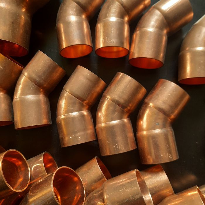 Сантехнічні Мідні коліна, перехідники,  трійники