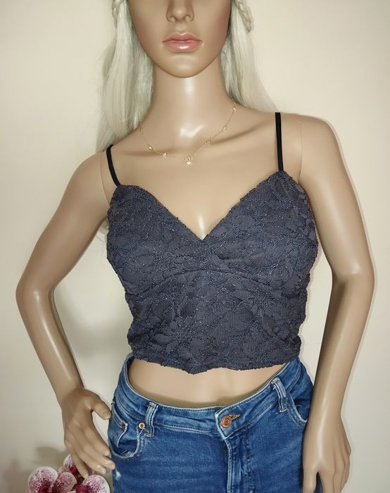 Top koronka na ramiączkach crop top bluzka bluzeczka