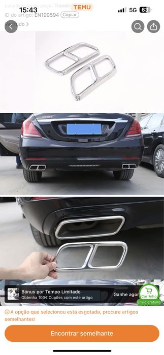 Pontas de escape Mercedes GL/S/R 2010 a 2017