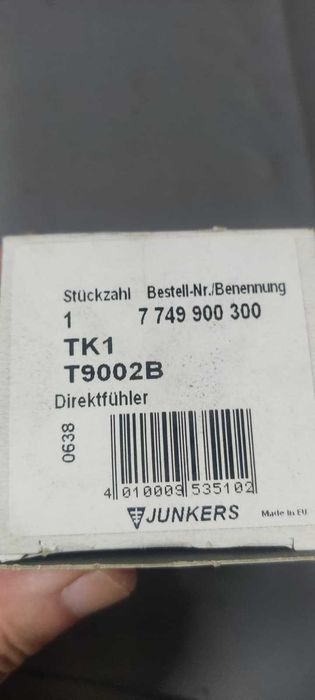 Cabeça termostática Junkers TK1 T9002B para válvulas termostatizáveis de radiador.