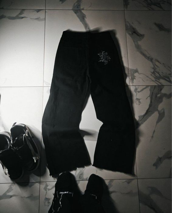 Джинсы flared black