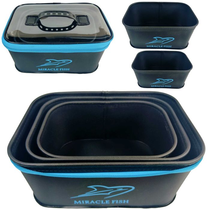3x Pojemnik set EVA kuweta feeder Miracle Fish 3 SZTUKI