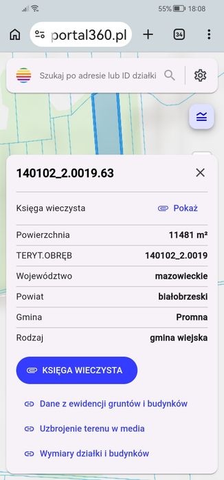 Działka zalesiona, nieruchomość
