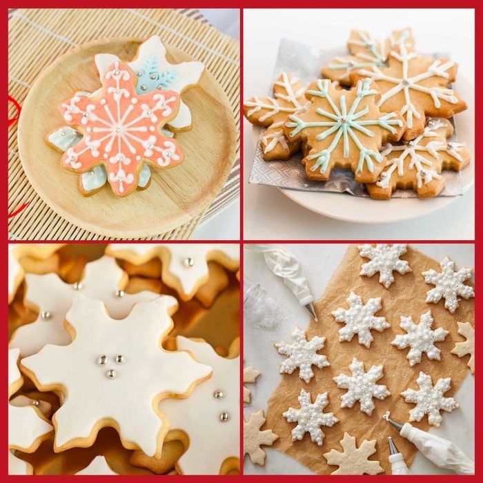 3x Foremki do Ciastek Babeczek PŁATKI ŚNIEGU-Stal nierdz.+Silikon.rant