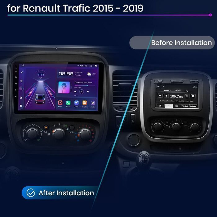 Radio 2DIN 9" CarPlay Android Auto Navi GPS Renault Trafic/Vivaro PL