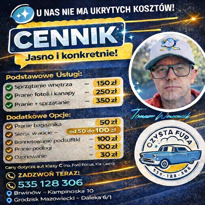 Pranie tapicerki samochodowej i meblowej | Brwinów