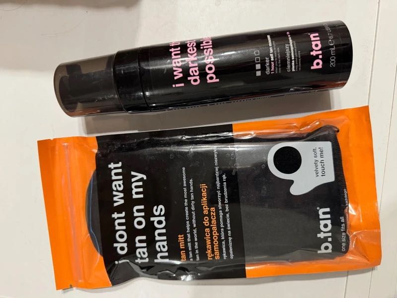 Nowy Samoopalacz b.tan plus rękawica nowe darker ciemniejszy