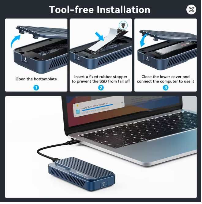 Внешний корпус SSD накопителя Acasis TB501 PRO 80 Гбит/с USB4 M.2 NVMe