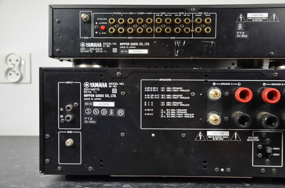 YAMAHA M-40 Końcowka Mocy 650 WATT Przedwzmacniacz C-80
