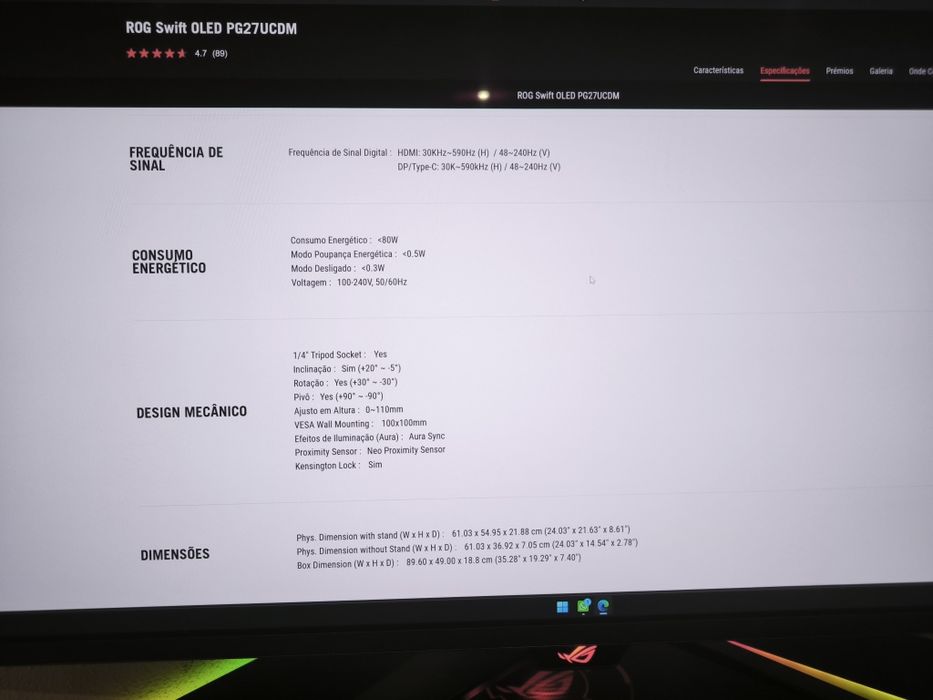 Asus ROG Swift qd-oled PG27UCDM